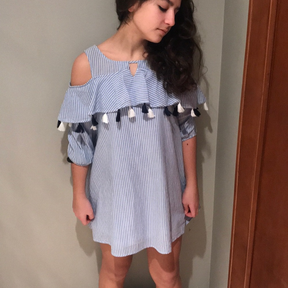 Copper Key striped dress with tassels M worn once